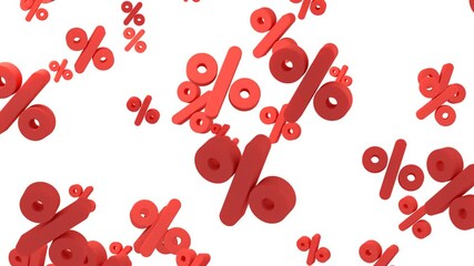 Percents falling down (or rising up if reverse) looped animation. Transparent backgound. PNG. QuickTime 3d rendered movie.