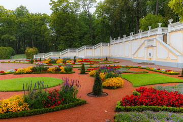 Decorated park near former presidential castle in Kadriorg garden, Tallinn, Estonia