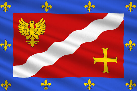 Flag of Val-dOise in Ile-de-France, France