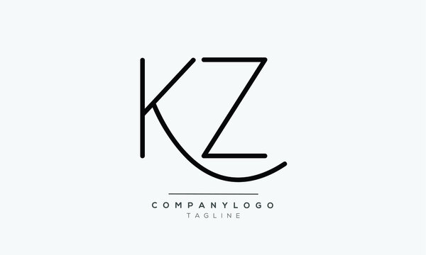 KZ initials monogram letter text alphabet logo design