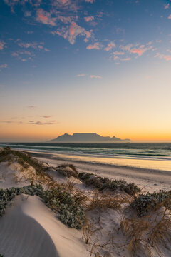 Table Mountain at Sunset from Big Bay, Cape Town, South Africa