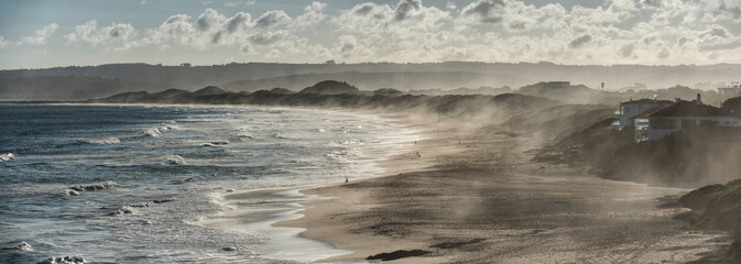 Panorama de la plage de Keurboomstrand, près de Plettenberg Bay, Afrique du Sud,