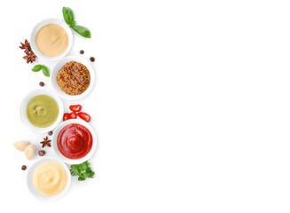 Assorted tasty rich sauces