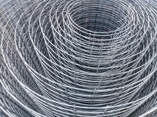 white steel mesh in a roll for fencing