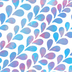 Abstract drops pattern. Seamless blue drops pattern. On a white background.