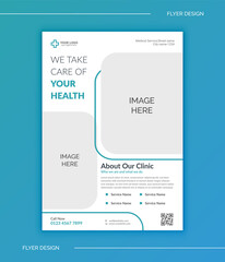 Medical flyer design template. Minimal template for doctor & clinic.