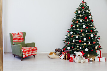 Christmas interior Christmas tree holiday decor presents new year