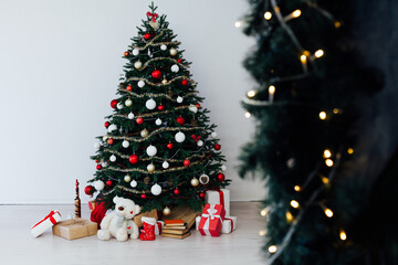 Christmas interior Christmas tree holiday decor presents new year