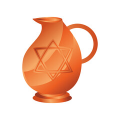 hanukkah, ceramic pitcher classic flat icon