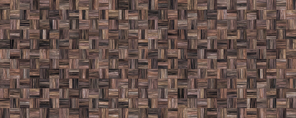 Dark brown 3d woven parquet background