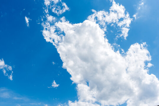 african stock photo of white clouds in a crisp blue sky