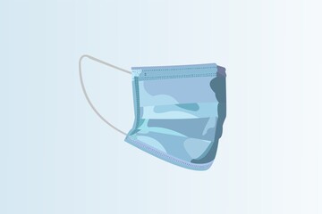 Vector of disposal mask on light blue background