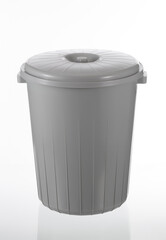 Plastic Rubbish Tin on white