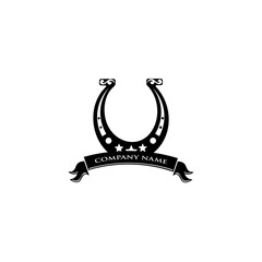 Obraz na płótnie Canvas Horseshoe symbol or label. horseshoe icon black vector illustration