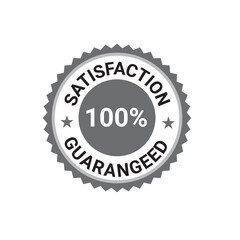 Satisfaction guarantee 100% logo, Money back guarantee, Customer Service, Vector logo