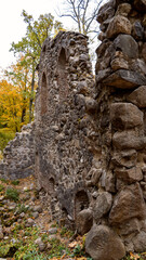 The Ruins of the 13th Century Krimulda Stone Castle  and Wall at Krimulda, Near Sigulda, Latvia, Europe