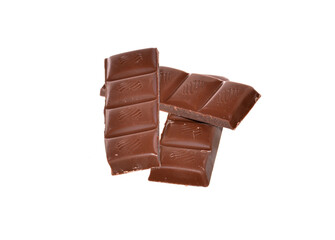 black chocolate isolated on white background