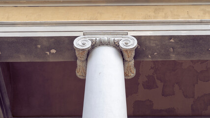 Ionic Columns of the Baltic Manor House in Krimulda  Gauja National Park Near Sigulda, Latvia.