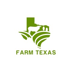 catttle farm texas logo design vector