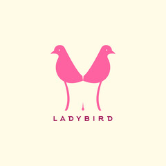 Creative concept of woman body with birds, logo vector