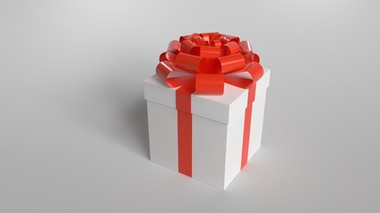gift box with bow gift christmas new year 3d render