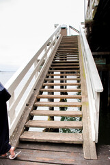 Stairs on the pier at Santa Cruz