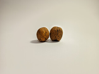 
walnuts on a white background