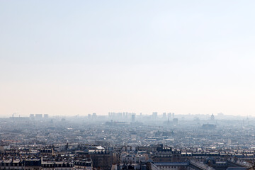 Skyline, panoramica o vista de la ciudad de Paris, pais de Francia, desde Montmartre
