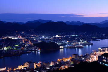 夕暮れの尾道水の風景