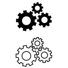 Gear vector icon set. mechanism illustration sign collection. machinery symbol.