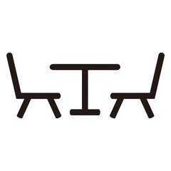 table and chair vector icon symbol