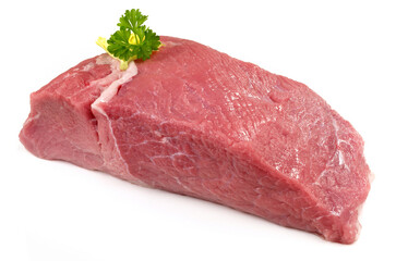 Veal Meat - Ready for cutting - Isolated on white Background