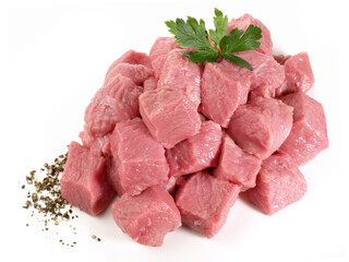 Veal Meat Goulash Isolated on white Background