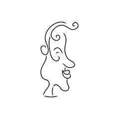 Abstract line drawing of human face.