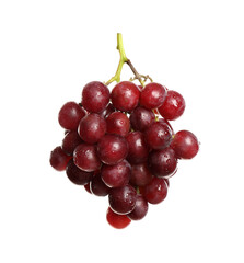 Bunch of fresh ripe juicy red grapes isolated on white
