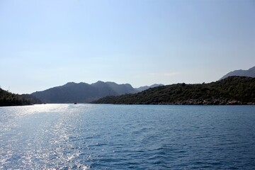 The Mediterranean sea and the rocky coasts of Turkey