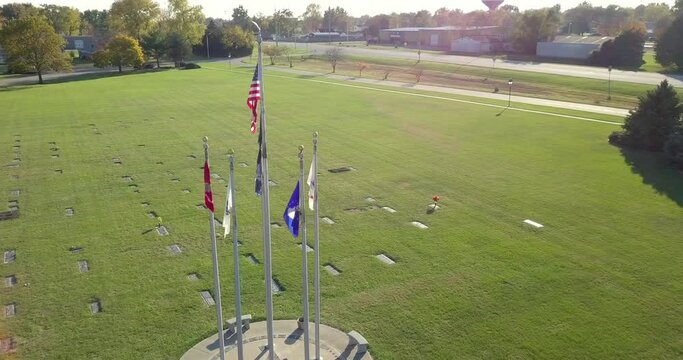 Beautiful fall afternoon overlooking a memorial.