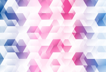 Abstract modern geometric pattern on colorful gradient background. Element design with cube and 3D. Vector Illustration.
