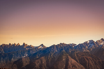 Fototapeta na wymiar sunset top of mountains