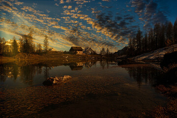 Lake Dolomiti Winter Sunrise