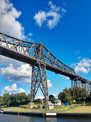 Obraz premium Railway bridge in Rendsburg in Germany