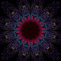 3d effect - abstract fractal mandala style pattern 