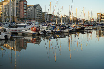 Portishead Marina on Bristol channel near Avonmouth