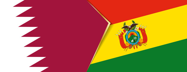 Qatar and Bolivia flags, two vector flags.