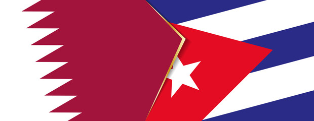 Qatar and Cuba flags, two vector flags.