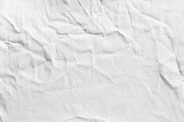 Horizontal crumpled white paper texture
