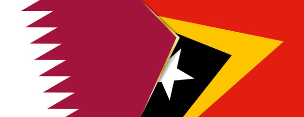 Qatar and East Timor flags, two vector flags.