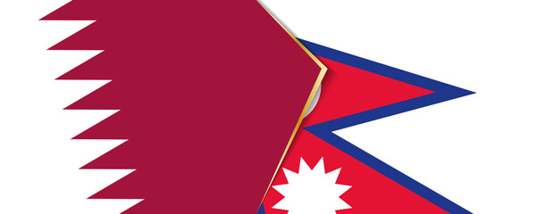 Qatar and Nepal flags, two vector flags.