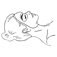 Vector illustration of Beautiful woman spa treatment. Beauty procedures