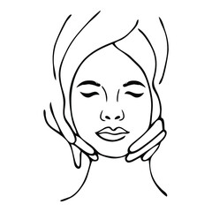 Vector illustration of Beautiful woman spa treatment. Beauty procedures